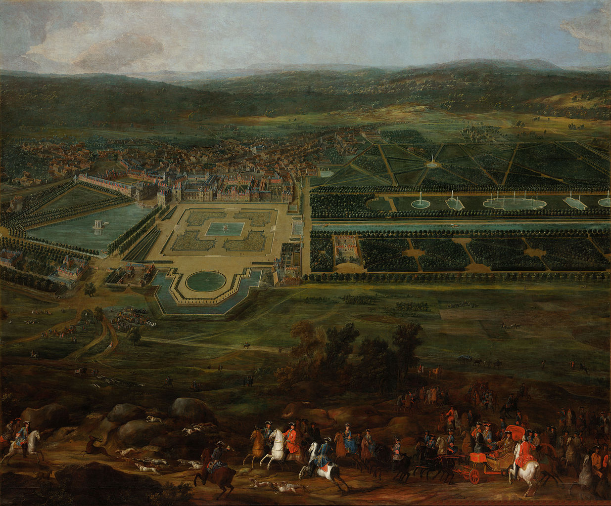 Pierre-Denis Martin, Vue du Château de Fontainbleau (1718-1723). Click for source and higher resolution image.